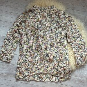 Marled Multicolor Oversize Knit Sweater